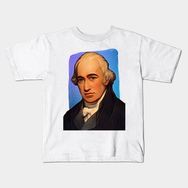 Scottish Inventor James Watt illustration Kids T-Shirt by Litstoy 